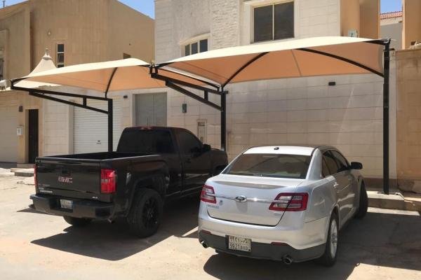 تركيب مظلات سيارات بالرياض بجميع الأنواع: قماش، حديد، خيزران،